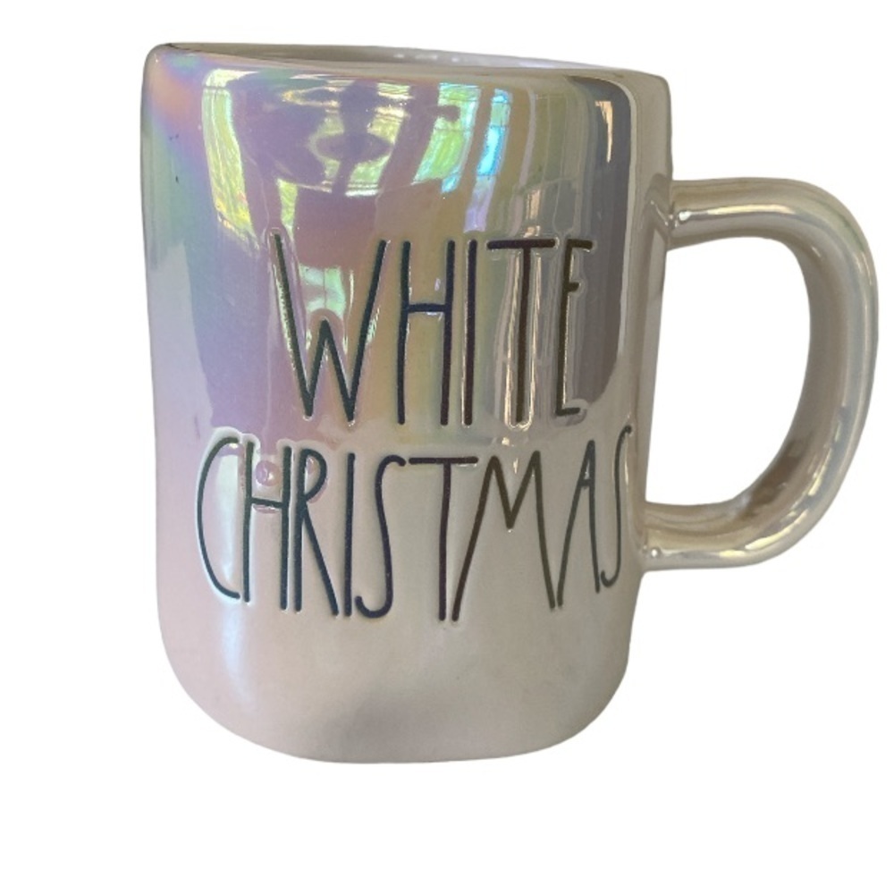 Rae Dunn nuggets white Christmas iridescent oversized coffee cup